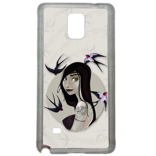 Coque Illustration Fond Gris Compatible Samsung Galaxy Note 4 Transparent