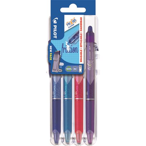 Pilot's Multicolore Etui De 4 Stylos Roller Pilot Pen Frixion Ball Clicker 07 Set2go