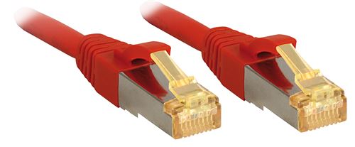 LINDY 47291 RJ45 Câble réseau, câble patch CAT 6 S/FTP 0.50 m rouge