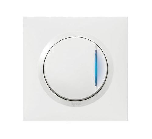 Legrand Blanc Poussoir Lumineux Complet Dooxie One - 1 Poste - 6A - 250V