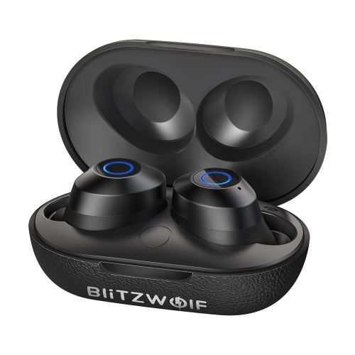 BlitzWolf® BW-FYE5 TWS bluetooth V5.0 écouteurs Mini-casque stéréo invisible sans fil à double appel bilatéral avec boîtier de chargement - Noir