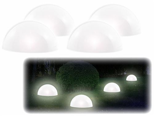 Lunartec : 4 demi-sphères solaires à LED avec capteur d'obscurité