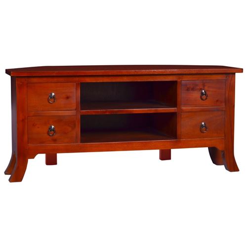 vidaXL Meuble TV Marron classique 100x40x45 cm Bois d'acajou massif