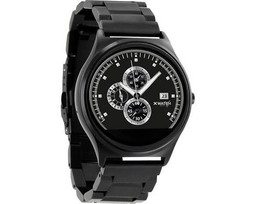 X-WATCH 54021 XW Prime Qin II Ultra Slim Android et iOS Smart Watch foncé Acier