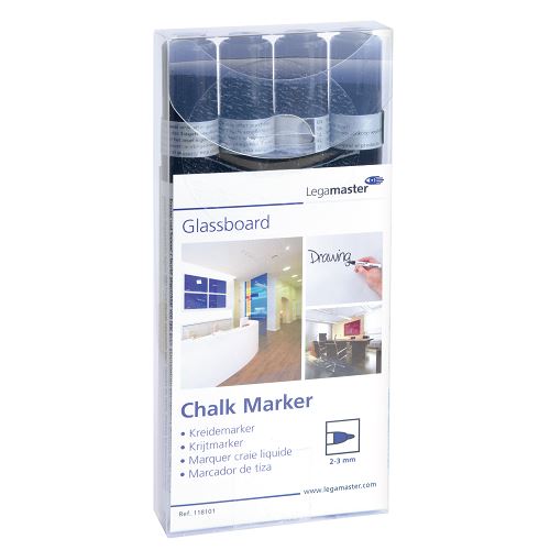 Marqueurs craie pour tableau en verre - Lot de 4 - noir