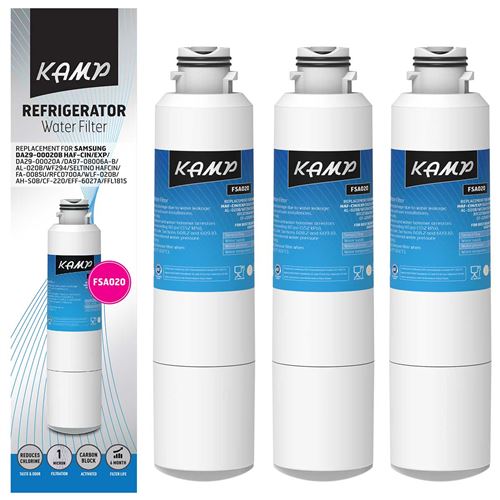 3x Filtre KAMP FSA020 remplace SAMSUNG DA29-00020B HAFCIN/EXP. Normes ANSI/NSF42 & 53