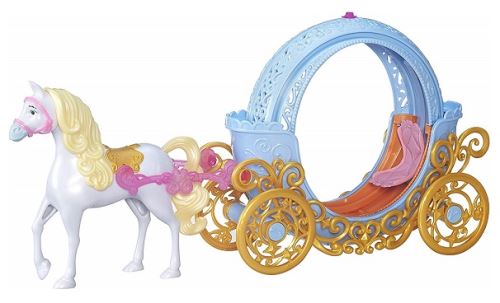 Le carrosse magique de cendrillon transformable en citrouille - caleche avec cheval - accessoire poupee disney princess