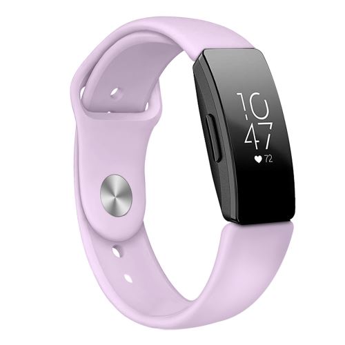 Bracelet Sport en Silicone Simple Remplacement pour Fitbit Inspire HR - Rose&Violet (Taille S)