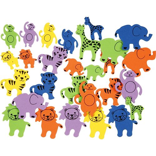 Creotime stickers mousse animaux 90 pièces