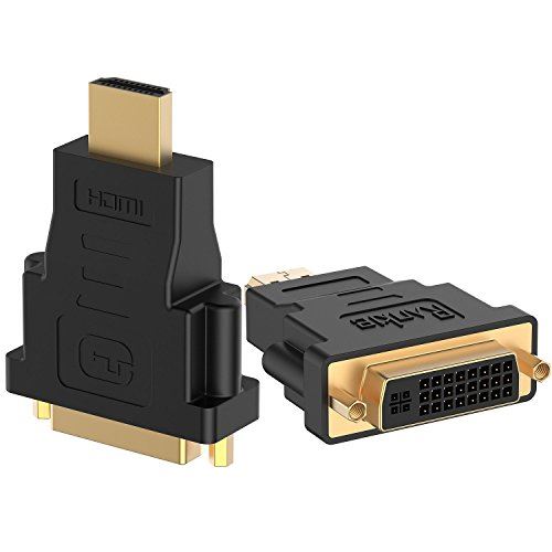 Rankie Adaptateur HDMI vers DVI, 1080P Full HD, Lot de 2, Noir