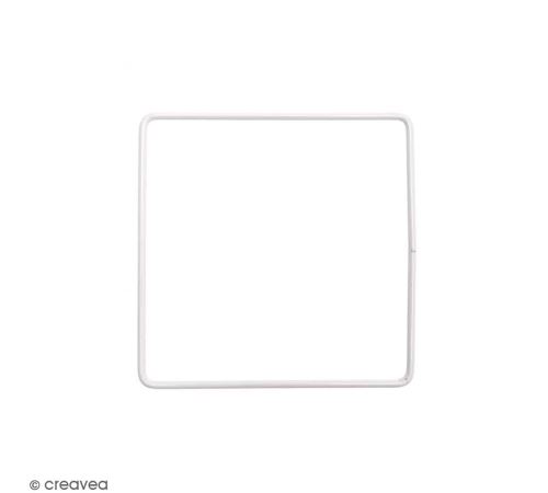 Anneau en métal carré - blanc - 10 cm