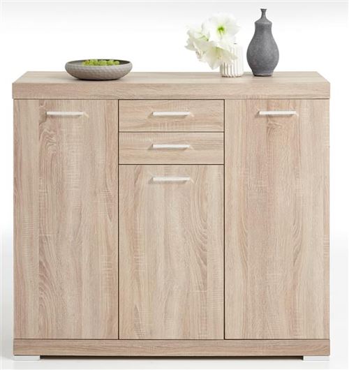 Buffet coloris chêne en bois - 120 x 90 x 50 cm -PEGANE-