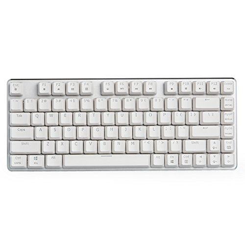 Clavier de jeu mécanique bleu rétro-éclairé GATERON Brown Switch 82 touches (80%) Wired Mini clavier de conception boîtier blanc par