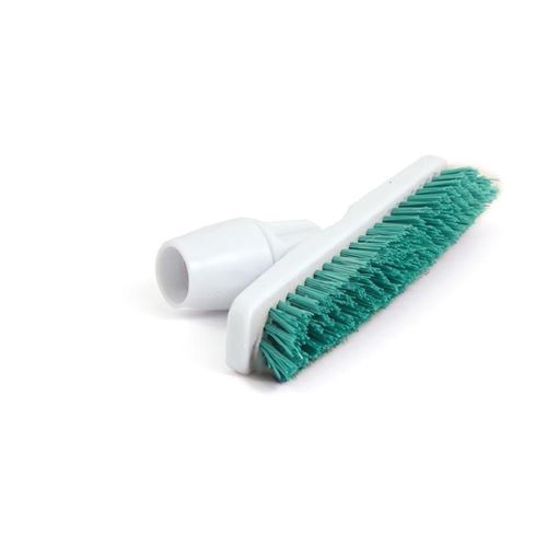 Balai brosse vert avec adaptateur coudé pour manche Jantex -