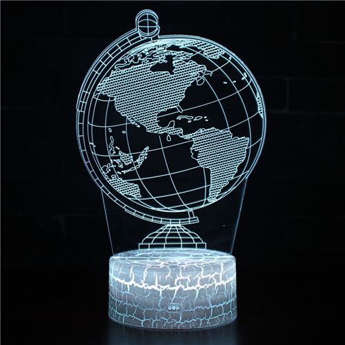 Lampe 3D Tactile Veilleuses Enfant 7 Couleurs avec Telecommande - Globe #324