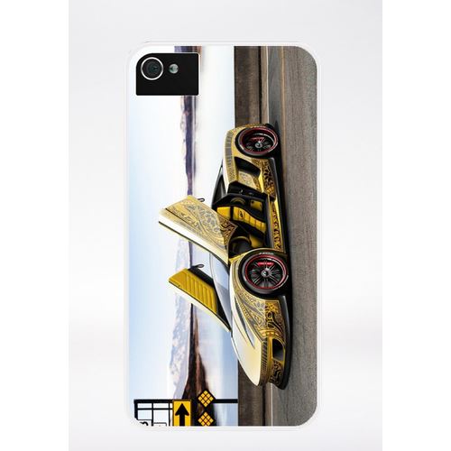 Coque Tuning Voiture Jaune Compatible Iphone 4 Transparent