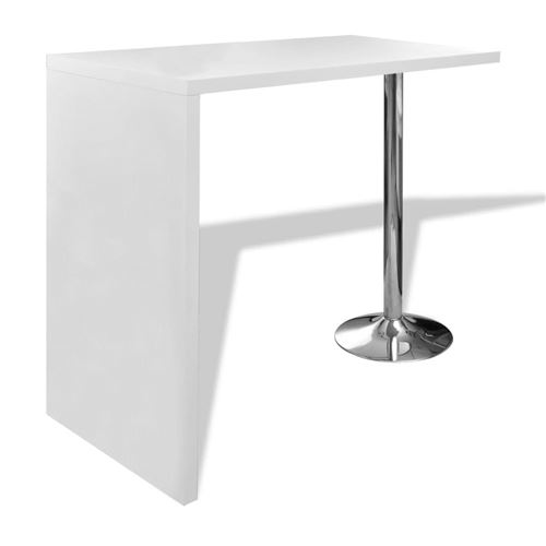 Table Blanche vernissée Table de bar 1 pied