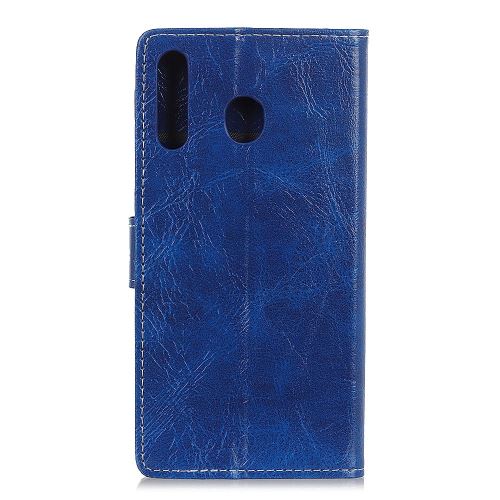 Etui en PU cheval fou vintage flip bleu pour votre Samsung Galaxy M30