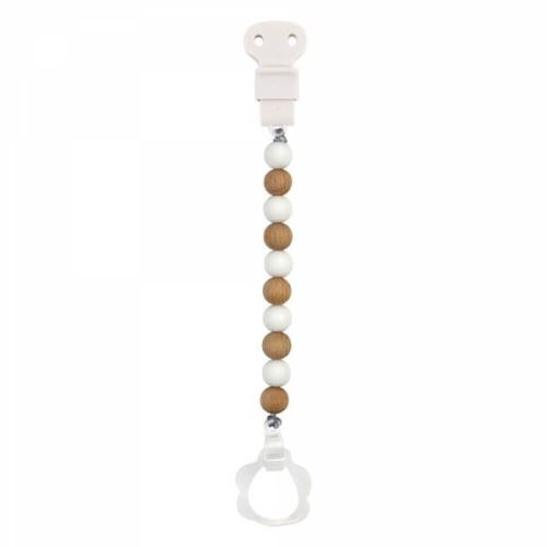 Attache sucette bois blanc - nattou