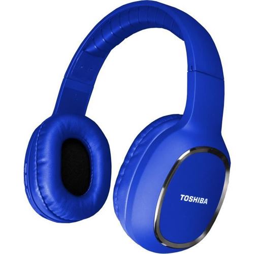 Toshiba - Koptelefoon met micro - op oor - Bluetooth - draadloos - blauw