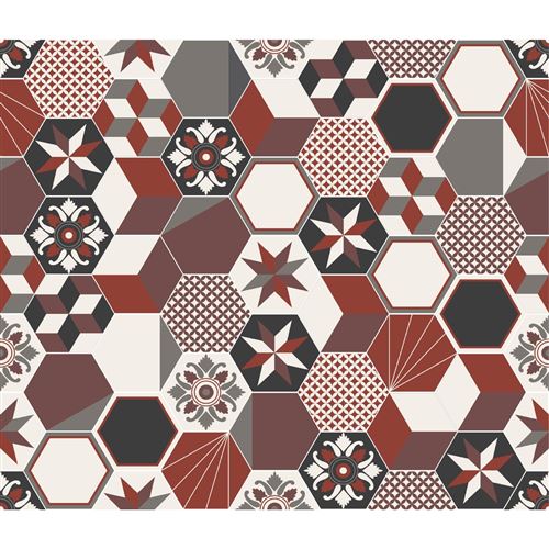 Crédence adhésive carreaux en aluminium Exa - L. 20 x l. 20 cm - Rouge - Design CPM - Exa