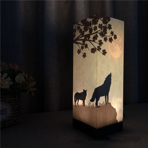 Lampe de chevet Veilleuse chaude ampoule blanche Dimmable cadeau bois Table lampdecorative_onaeatza359