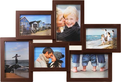 Henzo Holiday Gallery 6 Frame Cadre photo, Plastique, marron foncé, 31,5 x 45,5 x 2,5 cm