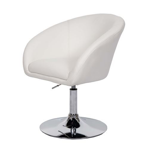 Chaise de salle à manger MENDLER HWC-F19 similicuir blanc