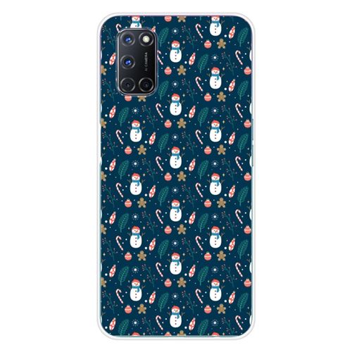 Coque en silicone imprimée compatible Oppo A52 A72 NO Bonhomme de neige