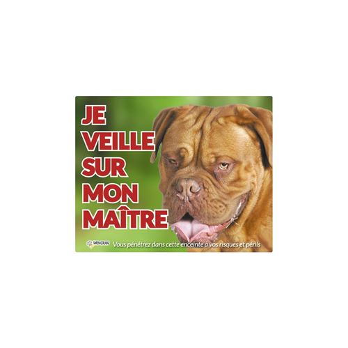 Panneau portail prévention Dogue de Bordeaux. chien. - Vadigran - VA-12504