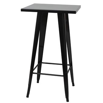 Gris métal Mendler Table Haute HWC-A73 Design Industriel 105x60x60cm