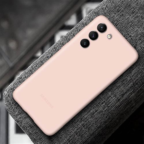 Coque silicone Samsung S21 Ultra avec une bordure rose
