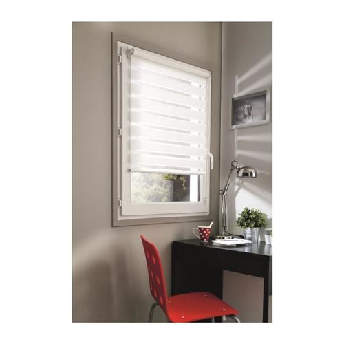 madeco store jour et nuit basic sans perçage - blanc - l 42 x h 160 cm