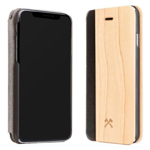 Housse pour iPhone X, Xs en bois véritable Érable Woodcessories EcoFlip