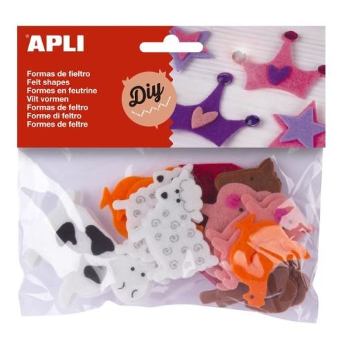 Apli sachet de 18 unités feutrine - animaux 013785