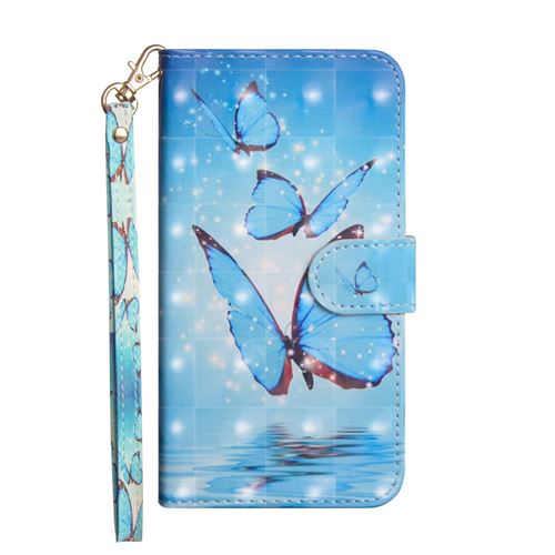 Etui en PU motif papillon bleu pour votre Huawei P20 Lite/Nova 3e