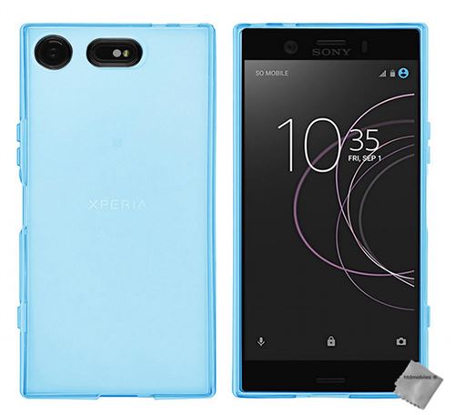 Housse etui coque pochette silicone gel fine pour Sony Xperia XZ1 Compact avec film ecran - BLEU