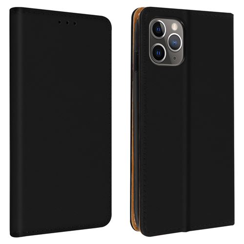Étui pour Apple iPhone 11 Pro Max Housse Portecarte Support Vidéo Cuir Véritable noir