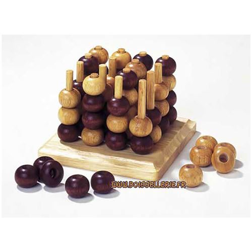 Jeu De Pions Tic-Tac-Toe 3D, Jeu En Bois Goki