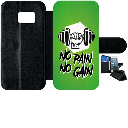 Etui À Rabat Samsung Galaxy S7 No Pain No Gain Fond Vert