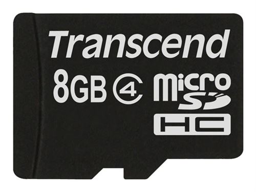 Transcend - Carte mémoire flash - 8 Go - Class 4 - micro SDHC