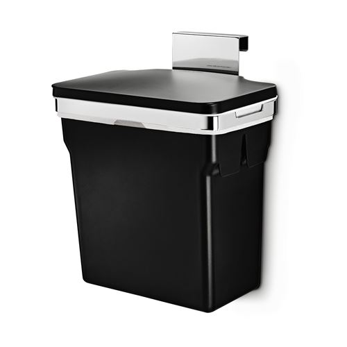 Poubelle de placard cadre en acier 10L code R noire - Simplehuman - Noir - Plastique