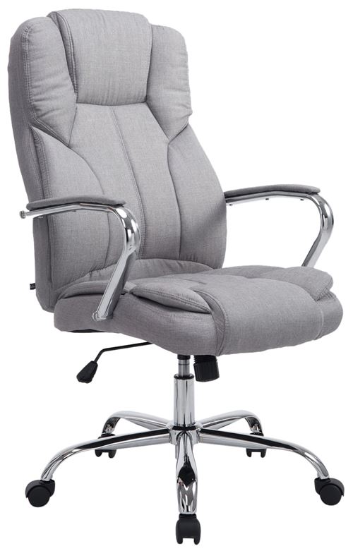 CLP Fauteuil de bureau XXL Xanthos en Tissu capacité de charge de 210 kg  Gris