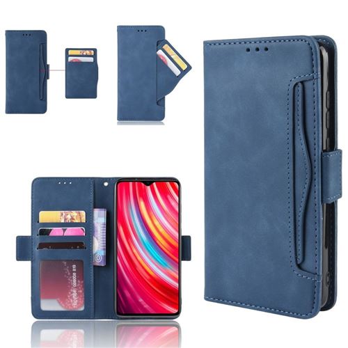 Etui Pour Samsung Galaxy M11 Portefeuille Bleu En Cuir Pu - 5 Emplacement Cartes hfs-house®