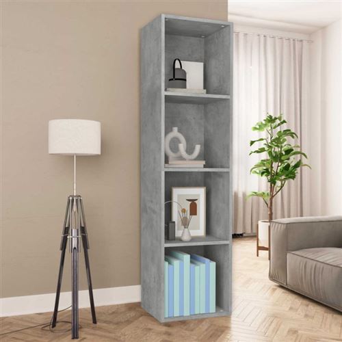 vidaXL Bibliothèque/Meuble TV Gris cement 36 x 30 x 143 cm Aggloméré