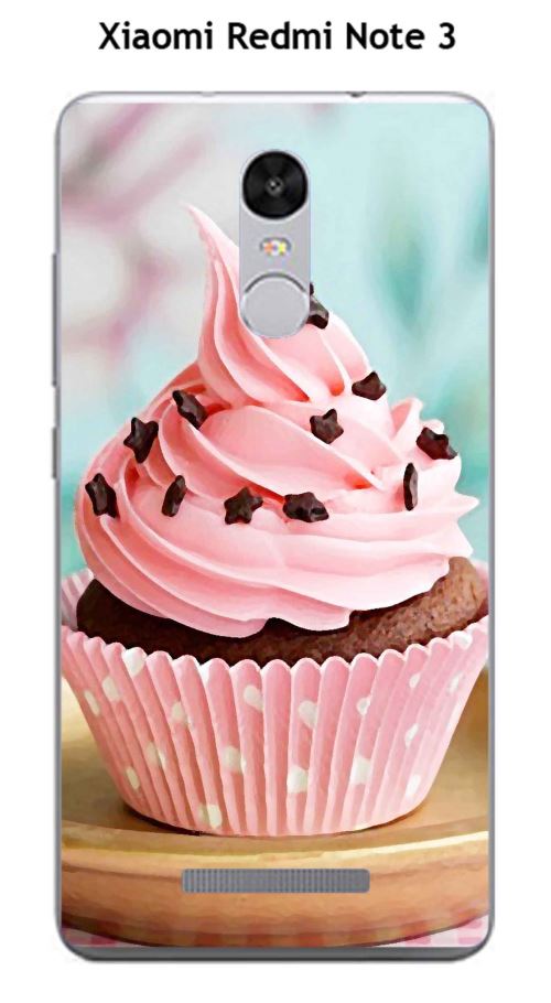 Coque TPU gel souple Xiaomi Redmi Note 3 design Cupcake pepites chocolat
