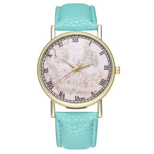 Montre de cadeau de mariage d'anniversaire classique simple pour homme et femme Montre à quartz T301-AMenthe verte