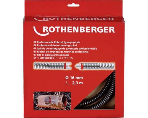 Rothenberger SMK 72433 Spirale de nettoyage des tuyaux 230 cm Dimension produit, Ø 16 mm