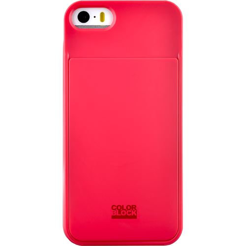 Coque rigide Colorblock framboise pour iPhone 5/5S avec emplacement pour carte
