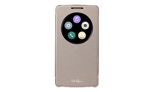 LG Quick Circle CCF-490G - Protection à rabat pour téléphone portable - or - pour LG G3 s D722, G3 s D724